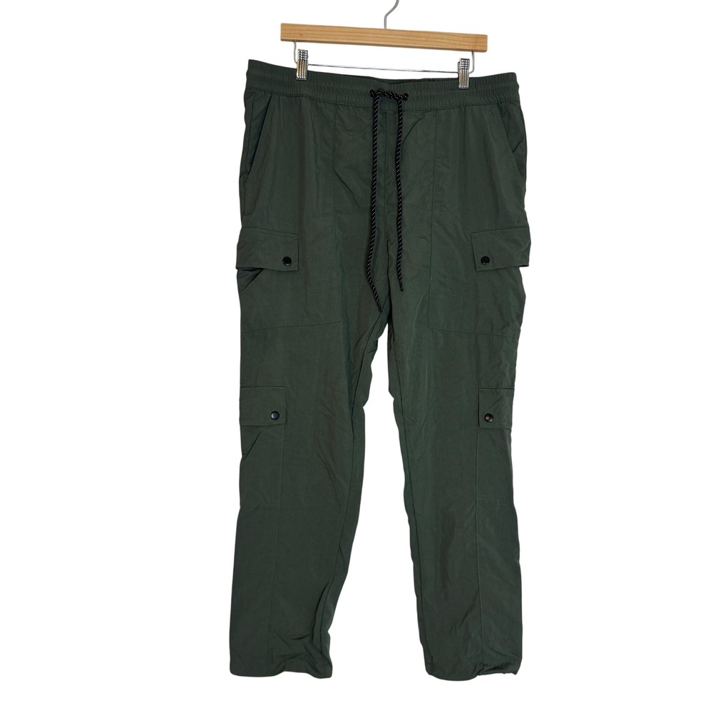 PacSun Relaxed Cargo Men's Nylon Drawstring Pants Olive Green XL
